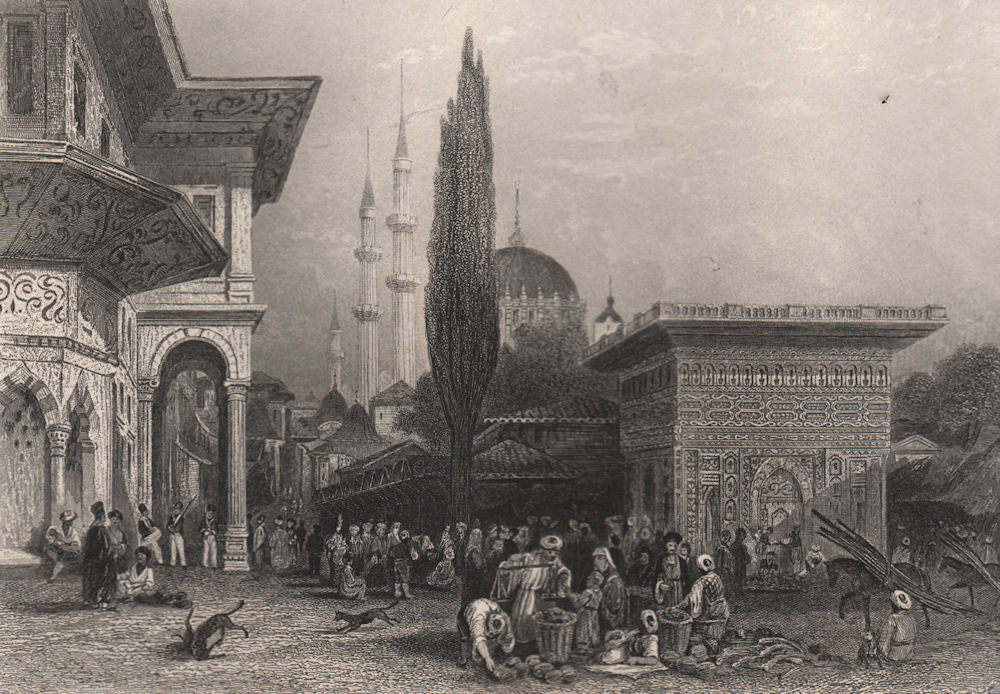 ISTANBUL. Blue Mosque, minarets. 'Constantinople'. Turkey 1855 old print